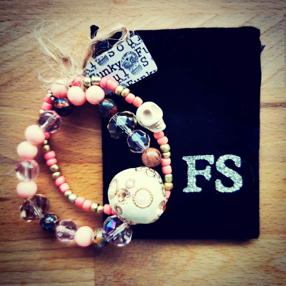 Funky Soul gemstone/glass Bead bracelet